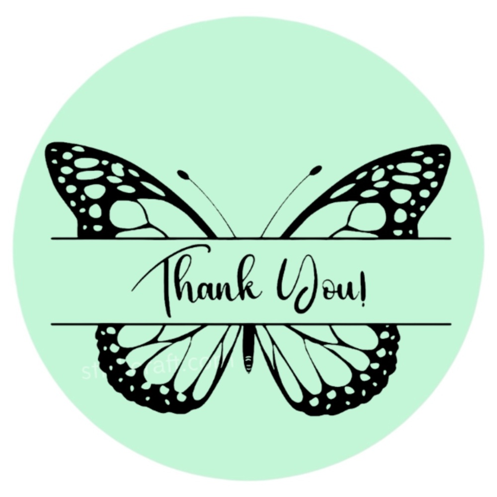 thank you sticker pink for business 2 inch round sticker - Picture 3 of 15